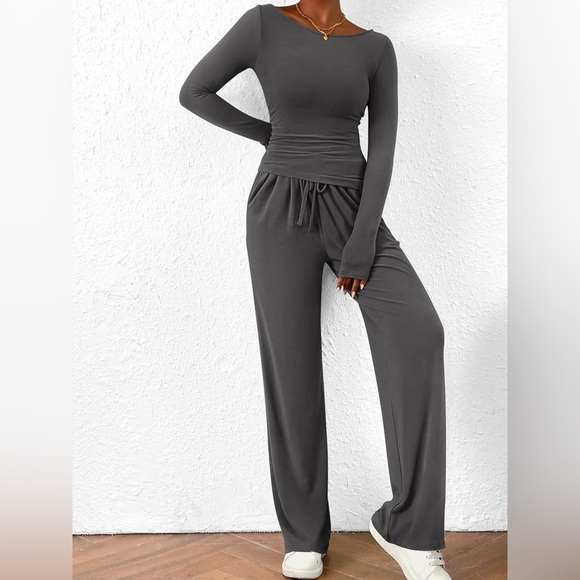 Long Sleeve Top and Wide Leg Pants Set - Picture 8 of 16